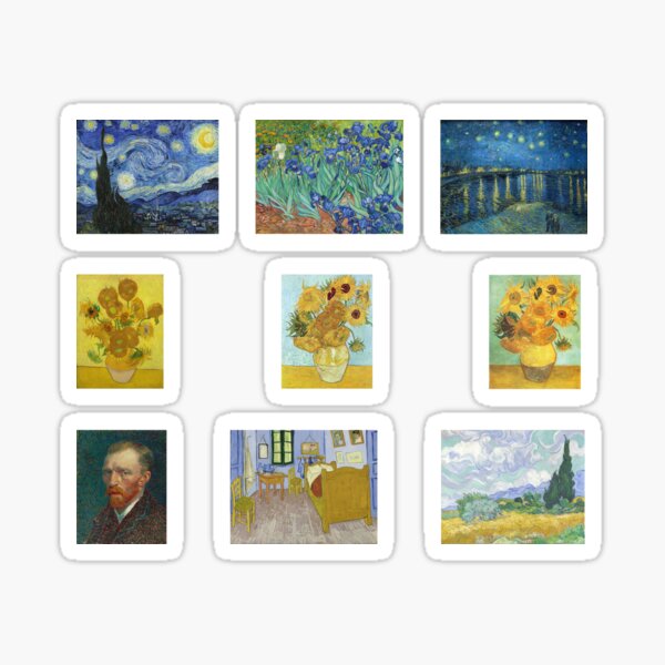 Item preview, Vincent van Gogh Sticker Pack designed and sold by maniacfitness.