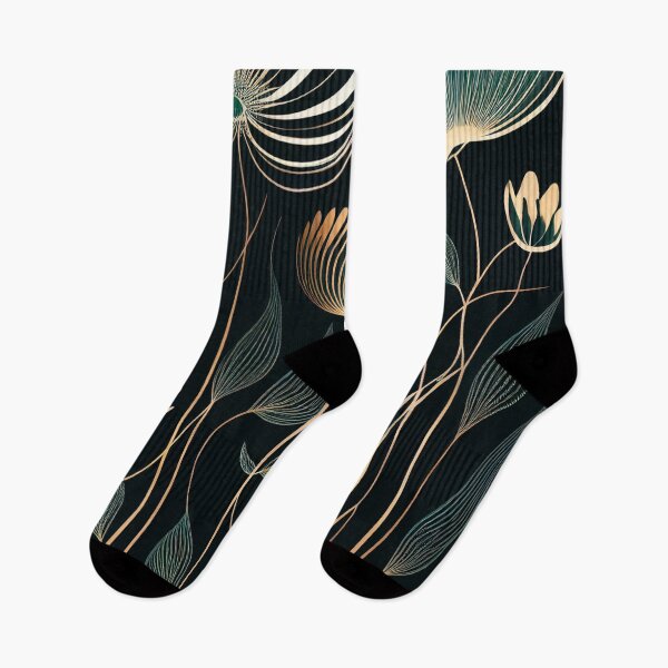 Item preview, "Adalynn" - Patrón abstracto de flores de lujo en oro, plata, verde, negro designed and sold by HiArtify ❤️.