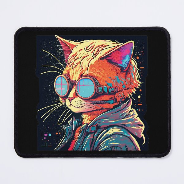 Item preview, Cyberpunk neon cat #3 designed and sold by PhiloSophyEye.