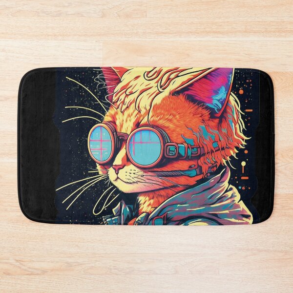 Item preview, Cyberpunk neon cat #3 designed and sold by PhiloSophyEye.