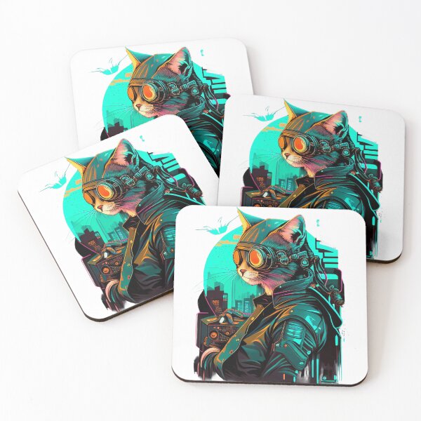 Item preview, cyberpunk street cat designed and sold by Deluzion.