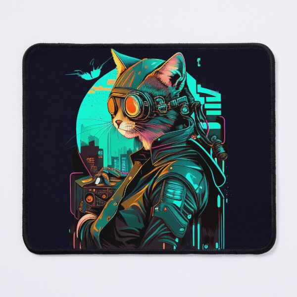 Item preview, cyberpunk street cat designed and sold by Deluzion.