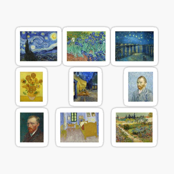 Item preview, Van Gogh Paintings Sticker Pack designed and sold by maniacfitness.