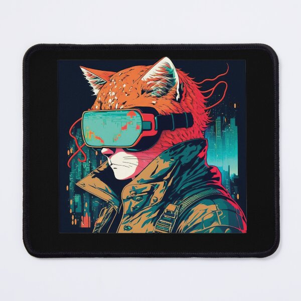 Item preview, Cyberpunk neon cat #4 designed and sold by PhiloSophyEye.