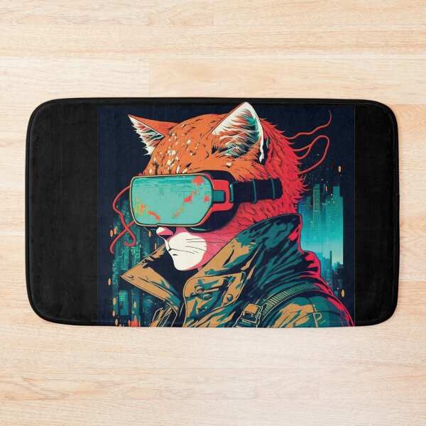Item preview, Cyberpunk neon cat #4 designed and sold by PhiloSophyEye.
