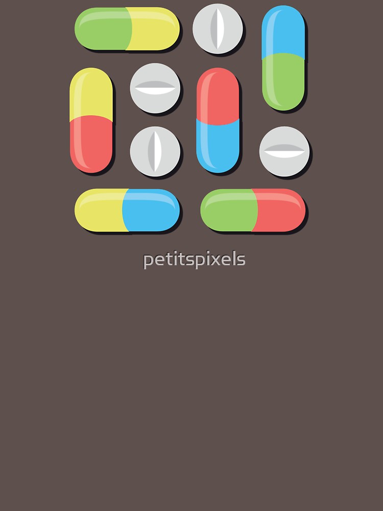 Thumbnail 3 of 3, Fitted T-Shirt, Pills and capsules designed and sold by petitspixels.
