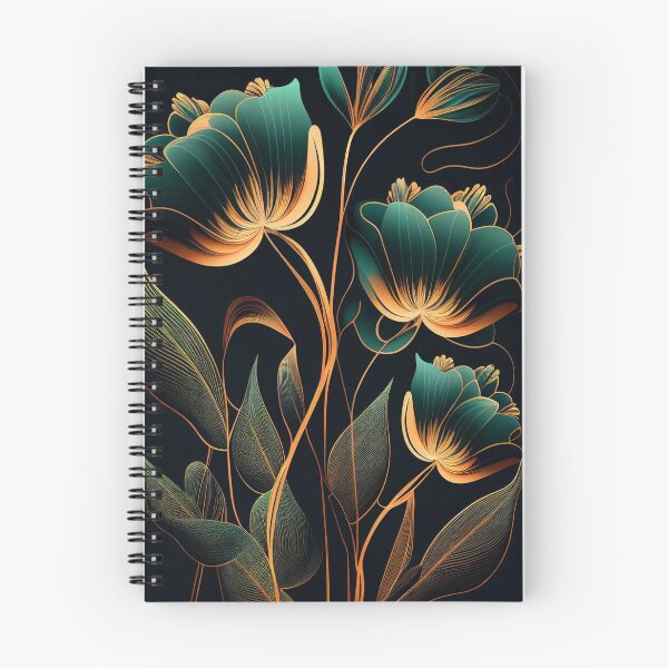 Item preview, "Maeve" - Patrón abstracto de flores de lujo en oro, plata, verde, negro designed and sold by HiArtify ❤️.