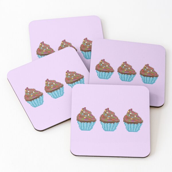 Aperçu de l'œuvre Retro Pixel Chocolate Sprinkles Frosted Cupcakes créée et vendue par 8BitTrip.