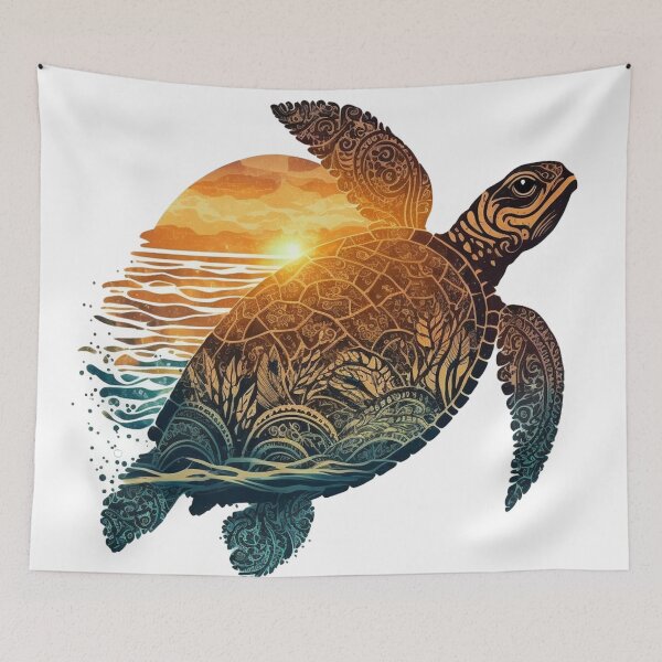 Item preview, tribal sea turtle designed and sold by printiesart.