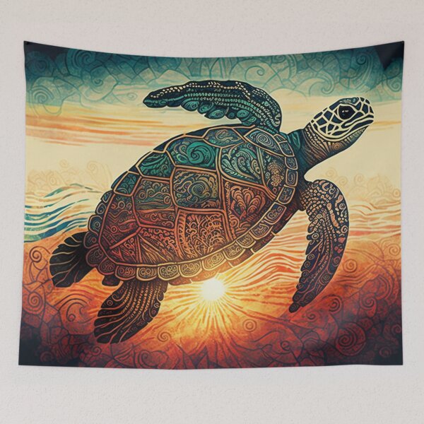 Item preview, tribal sea turtle designed and sold by printiesart.