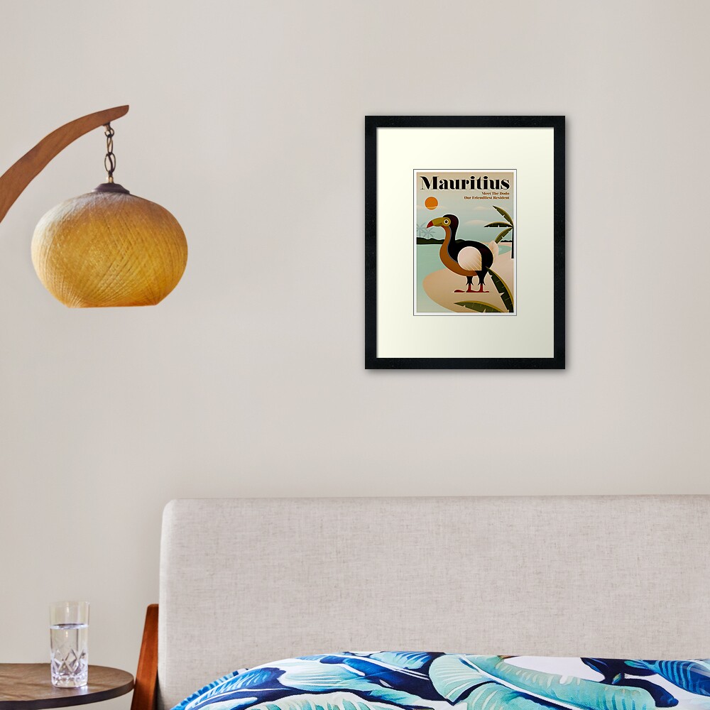 MAURITIUS; Vintage Travel and Tourism Print Framed Art Print