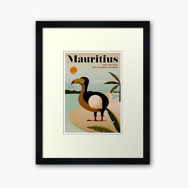 MAURITIUS; Vintage Travel and Tourism Print Framed Art Print