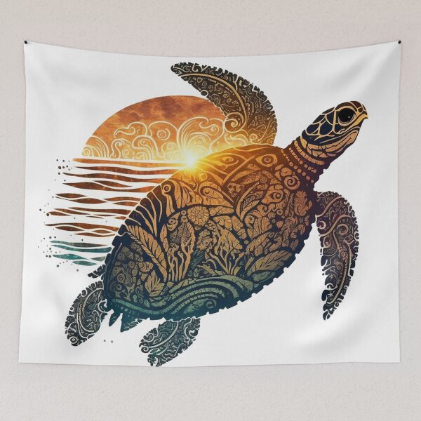 Item preview, tribal sea turtle designed and sold by printiesart.