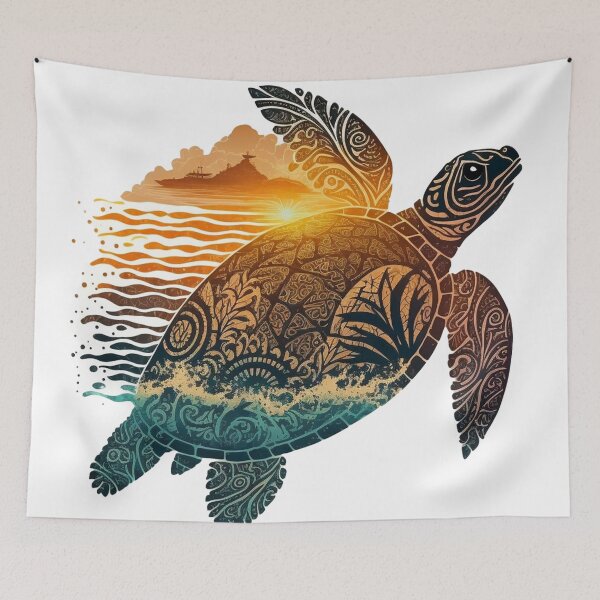 Item preview, tribal sea turtle designed and sold by printiesart.
