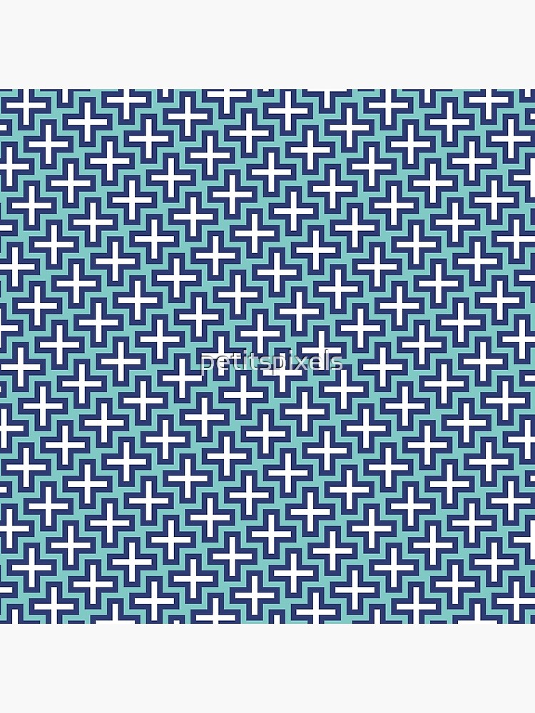 Thumbnail 4 of 4, Pillow, Dark blue and white crosses designed and sold by petitspixels.