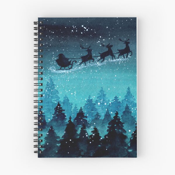Item preview, Santa Sleigh Nightsky - Watercolour Painting designed and sold by Pattokarts.