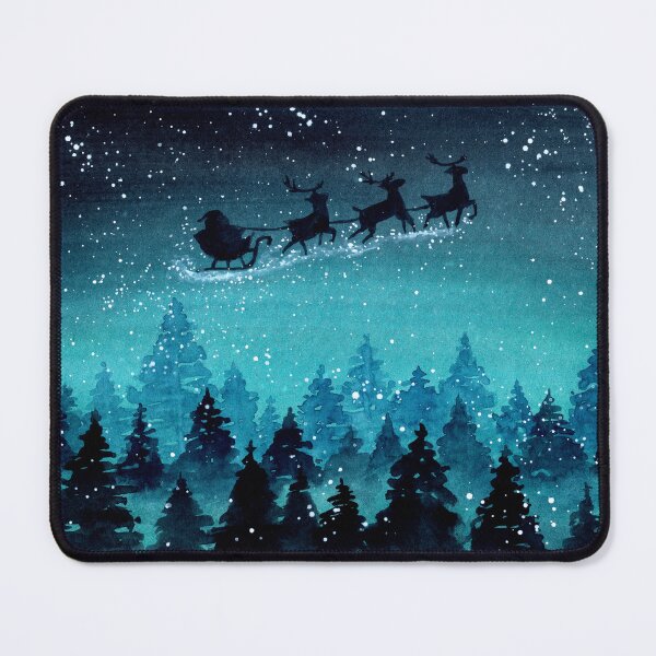 Item preview, Santa Sleigh Nightsky - Watercolour Painting designed and sold by Pattokarts.