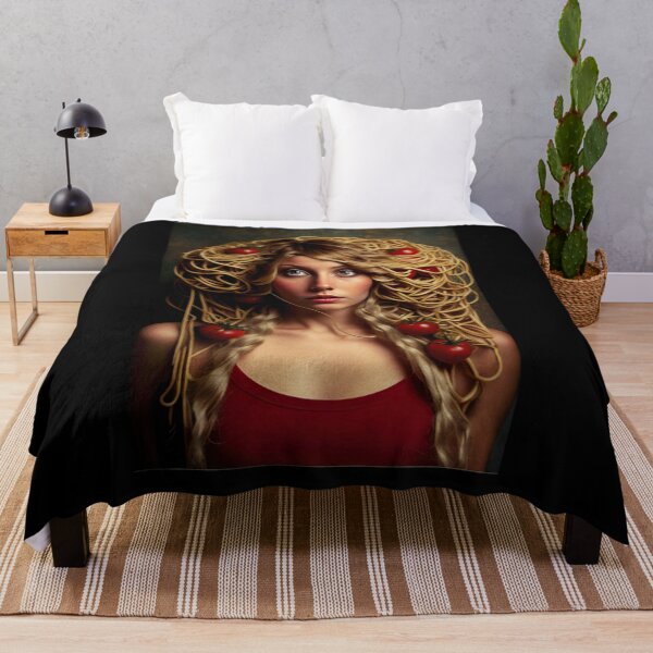 Item preview, Portrait of a woman, with her hair suggested by spaghetti designed and sold by Bird Design.
