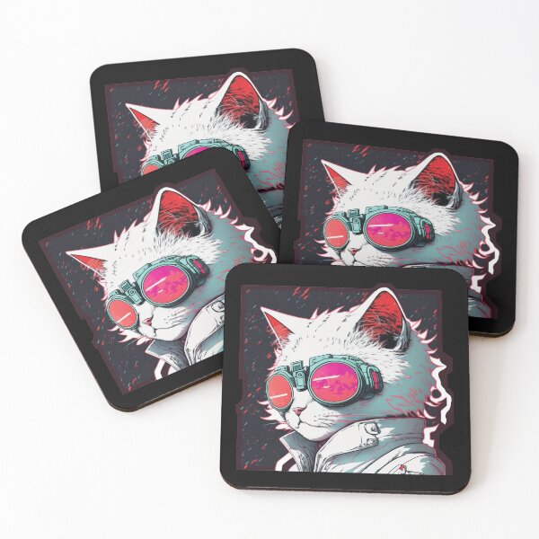 Item preview, Cyberpunk neon cat #7 designed and sold by PhiloSophyEye.