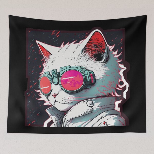 Item preview, Cyberpunk neon cat #7 designed and sold by PhiloSophyEye.