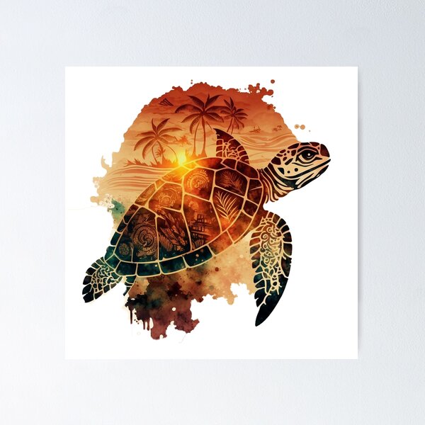 Item preview, tribal sea turtle designed and sold by printiesart.
