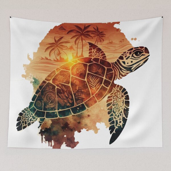 Item preview, tribal sea turtle designed and sold by printiesart.