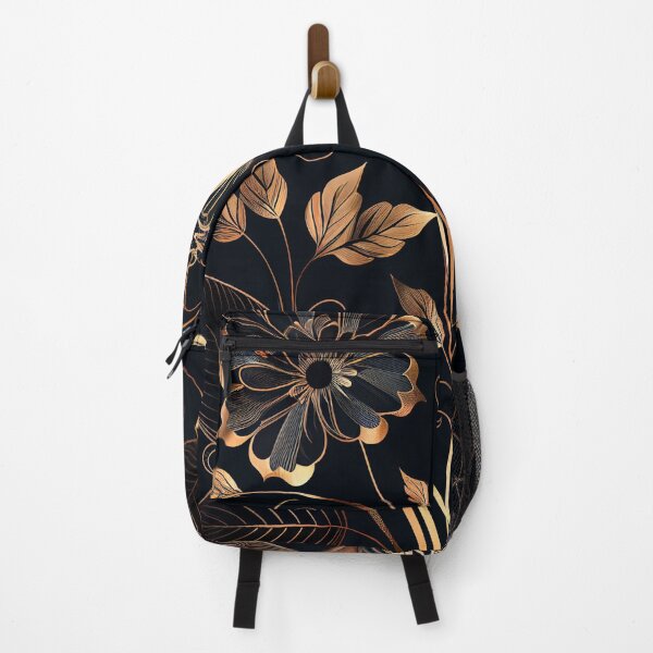 Item preview, "Josie" - Luxury Flowers Abstract Pattern in Gold, Silver, Black designed and sold by HiArtify ❤️.