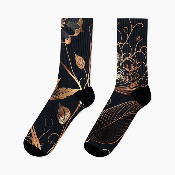 Item preview, "Josie" - Luxury Flowers Abstract Pattern in Gold, Silver, Black designed and sold by HiArtify ❤️.