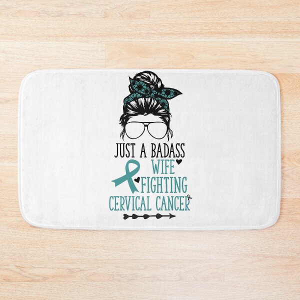 Item preview, Just a Badass Wife Fighting Cervical Cancer Cervical Cancer designed and sold by Sven 7 ⭐⭐⭐⭐⭐.