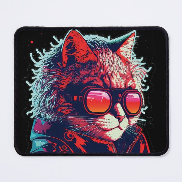 Item preview, Cyberpunk neon cat #9 designed and sold by PhiloSophyEye.