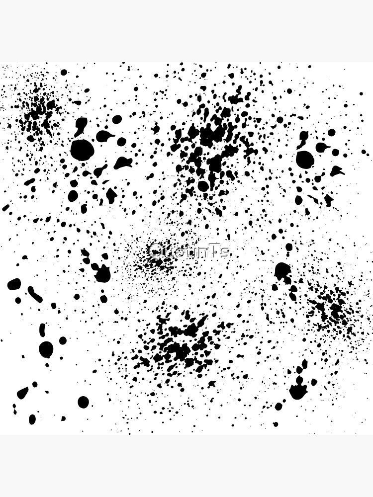 "Black and White Paint Splash Graphic Splatter and Blobs" Poster for