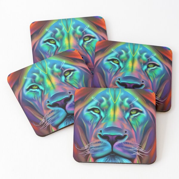 Item preview, Neon rainbow bright beautiful Lion designed and sold by Olga Nagornaya.