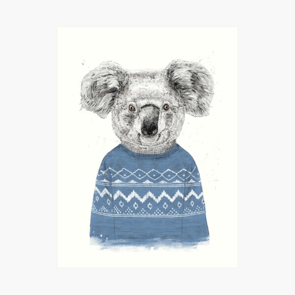 Winter koala Art Print