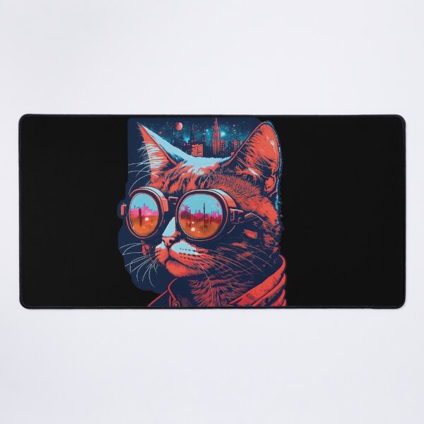Item preview, Cyberpunk neon cat #10 designed and sold by PhiloSophyEye.