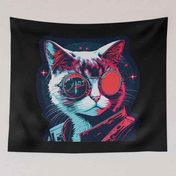Item preview, Cyberpunk neon cat #11 designed and sold by PhiloSophyEye.