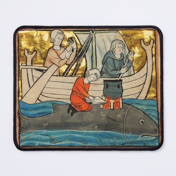 Item preview, WHALE HUNTERS ON WHALING VESSEL Fisherman on The Whail Medieval Miniature designed and sold by BulganLumini.