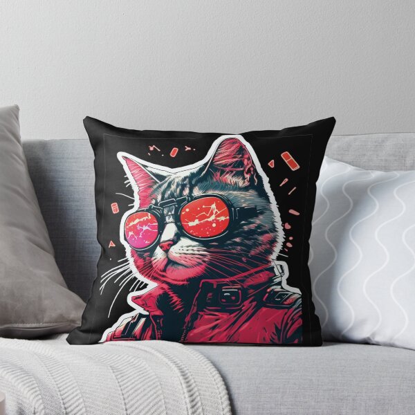 Item preview, Cyberpunk neon cat #12 designed and sold by PhiloSophyEye.