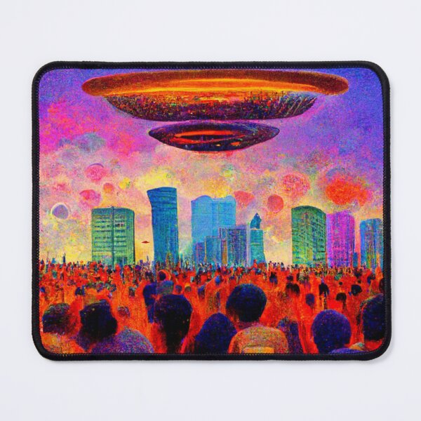 Item preview, Alien Invasion UFO Psychedelic Otherworldly Extraterrestrial War Unidentified Flying Object  designed and sold by Weirdarto.