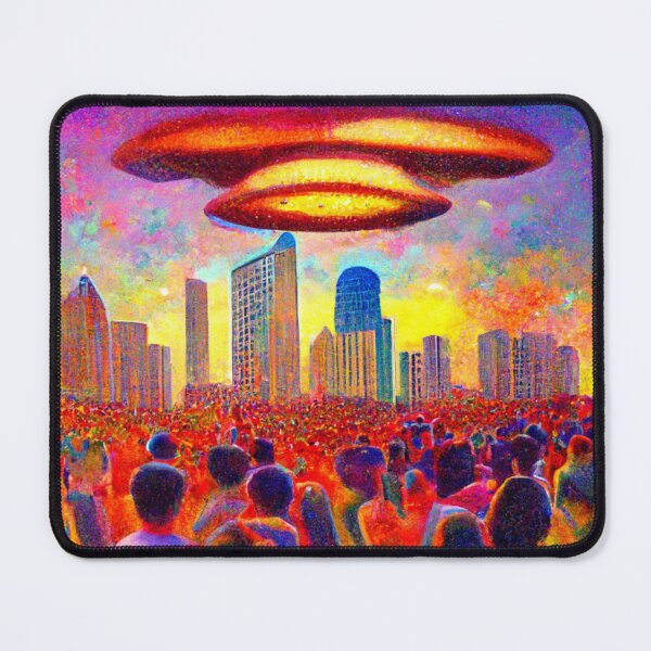 Item preview, Alien Invasion UFO Psychedelic Otherworldly Extraterrestrial Believe Unidentified Flying Object  designed and sold by Weirdarto.