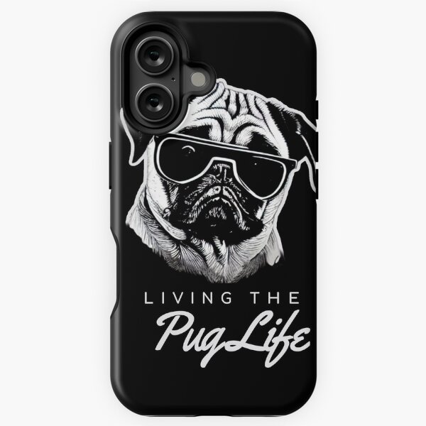 Vista previa del artículo con la obra «Viviendo la vida Pug, mamá pug, papá pug», diseñado y vendido por mwebba2005.