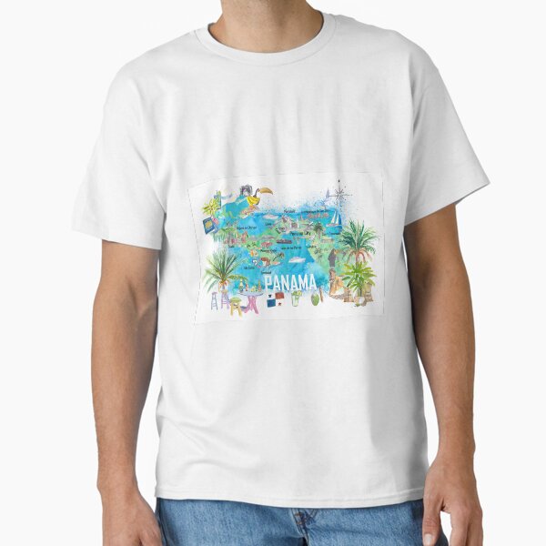 Item preview, Panama Illustrated Travel Map with Tourist Highlights and Panamericana designed and sold by artshop77.