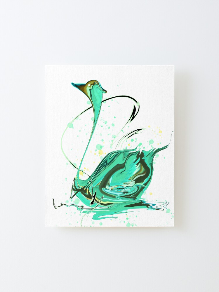 Alternate view of Duckling. Aquamarine - abstract flow shapes Mounted Print