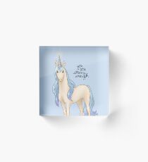 "You Are Strong Enough" Unicorn Acrylic Block