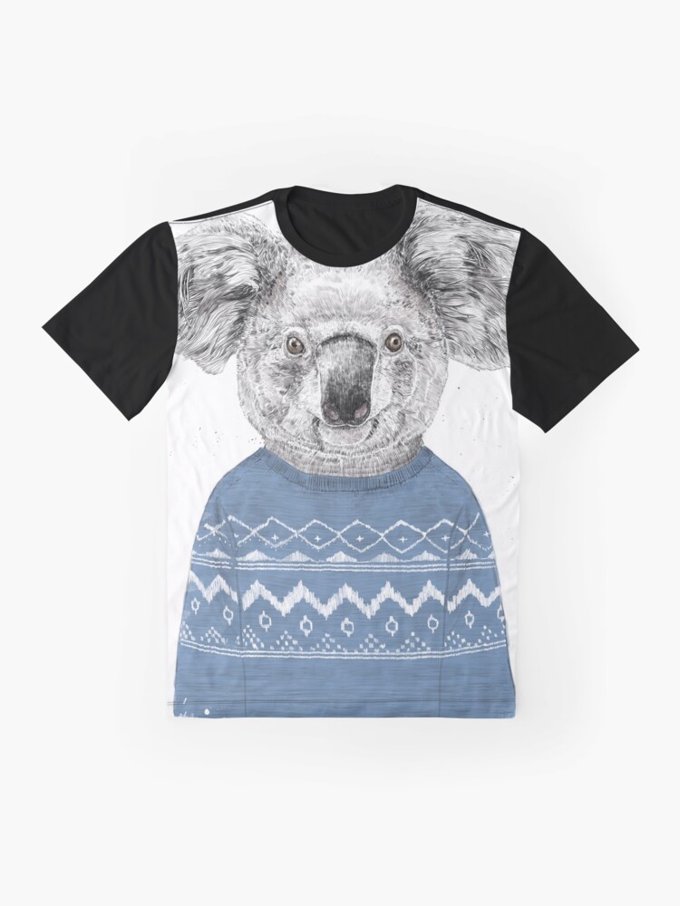 Aperçu 4 sur 5. T-shirt graphique avec l'œuvre Koala d'hiver créée et vendue par soltib.