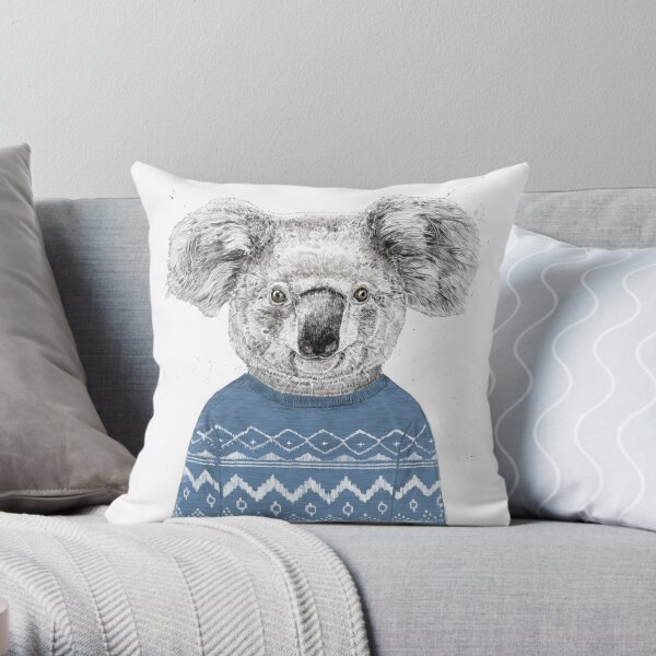 Winter koala Throw Pillow