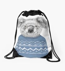 Winter koala Drawstring Bag