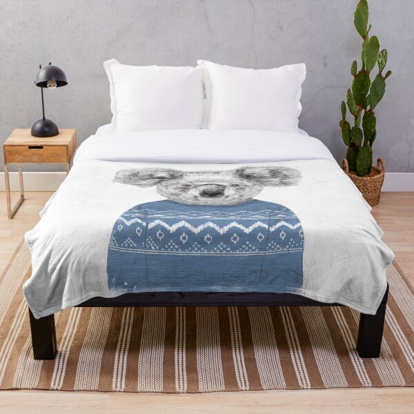 Winter koala Throw Blanket