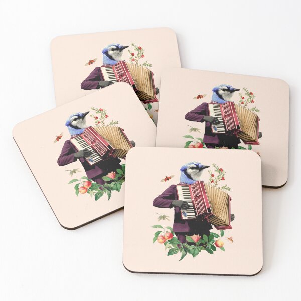 Item preview, Blue birth with fancy suit playing the accordion funny  designed and sold by GreenMall.