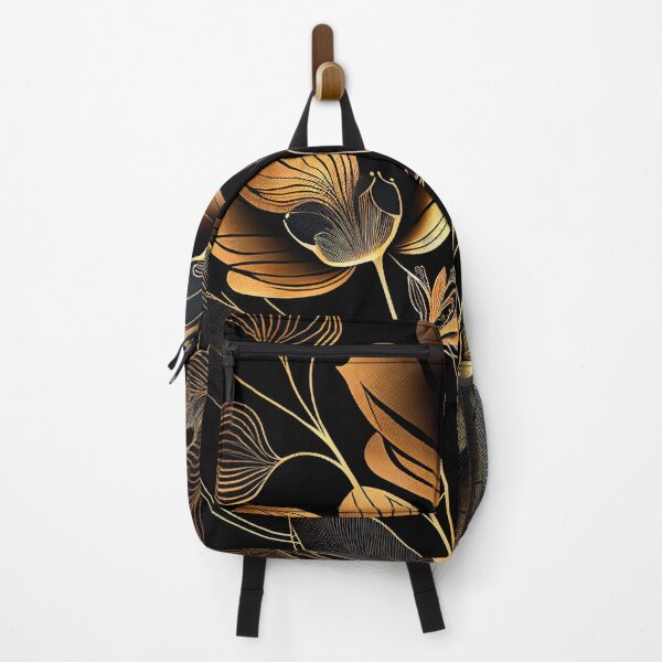 Item preview, "Sloane" - Luxury Flowers Abstract Pattern in Gold, Silver, Black designed and sold by HiArtify ❤️.