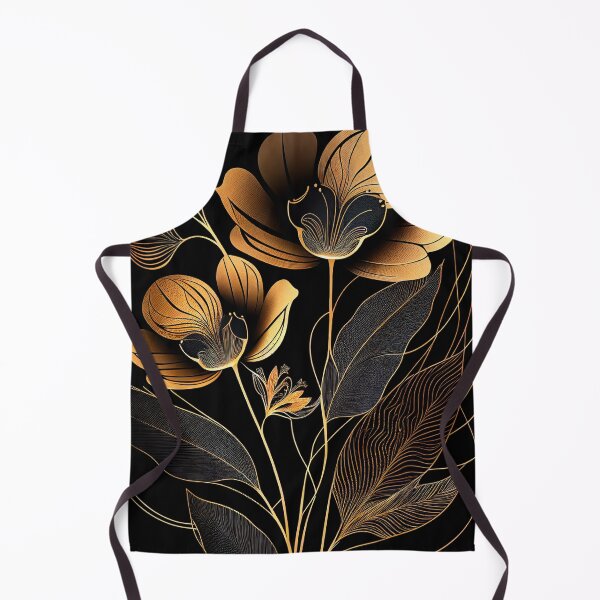 Item preview, "Sloane" - Luxury Flowers Abstract Pattern in Gold, Silver, Black designed and sold by HiArtify ❤️.
